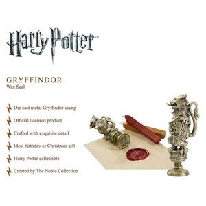 Gryffindor House Noble Collection Red/Gold Wax Seal Diecast Stamp Harry Potter